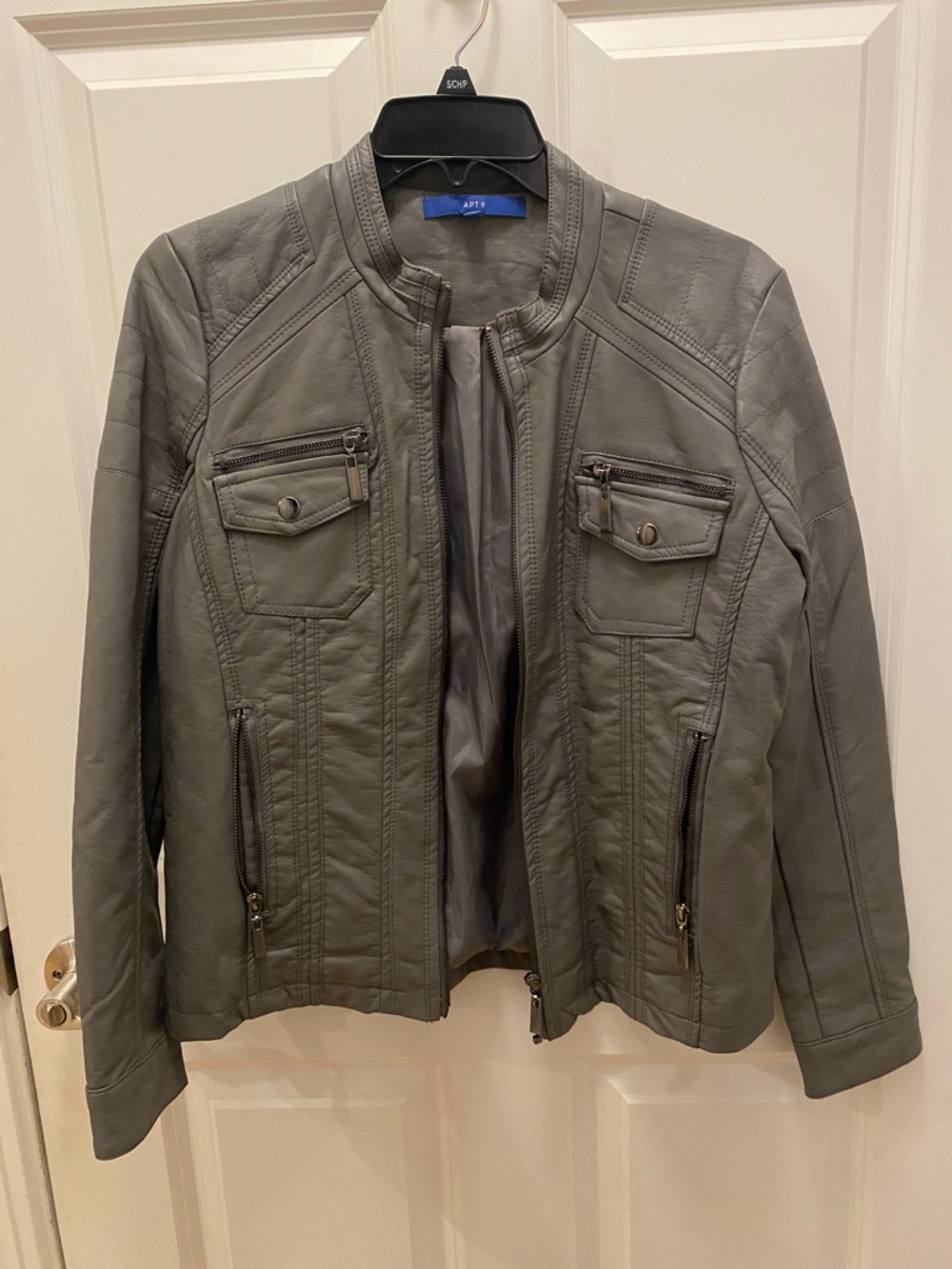 Apt. 9 Women's Gray Faux Leather Jacket
